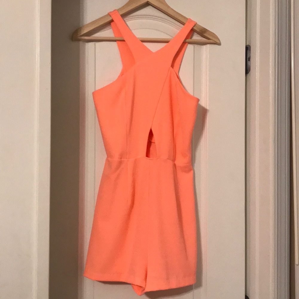 Coral Halter Romper